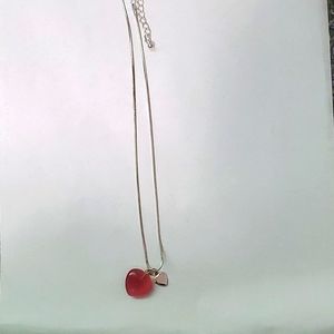 Pink heart necklace